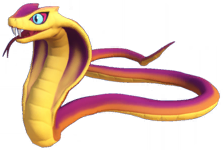 cobra-rayada-amarilla-y-púrpura